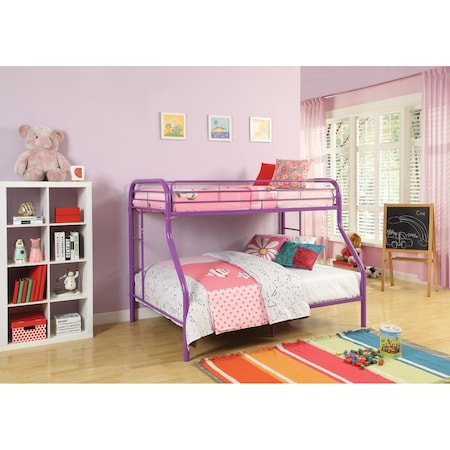 Oceantailer 60 x 78 x 54 in. Metal Tube Twin Full Bunk Bed - Purple 286575